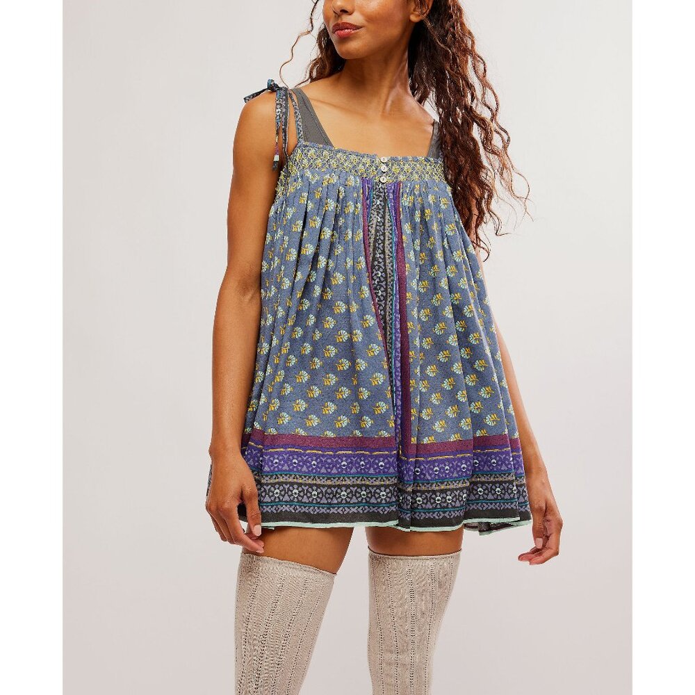 🆕 FREE PEOPLE Rule The World Romper / Deep Blue Combo